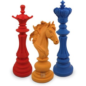 Resim Dekoromi Dekoratif Satranç Taşı Heykeli Seti (3 PARÇA)32x12cm 