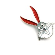 Resim Şentürk aksesuar Gümüş Kaplama Mineli Bugs Bunny Broş 