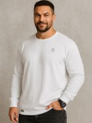 Resim Bogatyr' Büyük Bedenlü Fırçalı Sweatshirt 273012189 Beyaz 