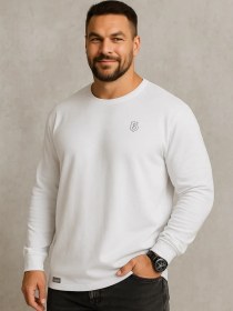 Resim Bogatyr' Büyük Bedenlü Fırçalı Sweatshirt 273012189 Beyaz 