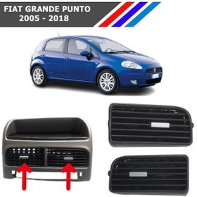 Resim Fiat Grande Punto Orta Havalandırma Izgarası Sol Ve Sağ Takım Gri Düğmeli 2005-2018 M742 
