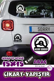 Resim YGNPLUS ACEMİ SÜRÜCÜ STİCKER ÇIKART YAPIŞTIR- 15CMX15 CM - (kendinden yapışkanlı) 