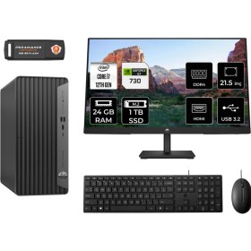 Resim Hp Pro Tower 400 G9 Intel Core I7 12700 24GB 1tb SSD GT730/4GB 21.5" Fhd Monitör Fdos 6U3M9EA Masaüstü Bilgisayar & Per4 USB Bellek 6U3M9EAMNT2323 