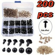 Resim 200 adet El Sanatları için Depolama Kutusu ile Güvenlik Gözleri - Çeşitli Boyutlar, Dayanıklı Plastik, DIY Teddy Bear ve Amigurumi Projeleri için İdeal, Teddy Bear Yapımı Malzemeleri|Oyuncağı Tasarım|Dayanıklı Plastik Gözler, Ayı Bebek Yapımı 