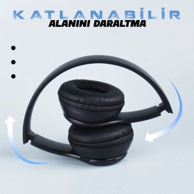 Resim Techno Guru Güçlü Ses Özelliği Ayarlanabilir ve Katlanabilir Kulak Üstü ST95 Bluetooth Kulaklık 