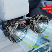 Resim Araba Montajlı Fan, Küçük Araç Kliması, Çift Başlıklı Mini AC, Güçlü Hava Akışı, 5 Kanat, 360° Dönebilir, Ultra Sessiz Çalışma, Kolay Klipsli Kurulum, Katlanabilir ve Çok Amaçlı Kullanım için Ayrılabilir, Fırçasız Motor, 70 inç USB Şarj Kablosu, Taban Kelepçe Bağlantısı, Araba ve Ev Kullanımı İçin Uygun 