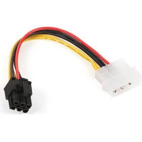 Resim 4 Pin Molex To 6 Pin Ekran Kartı Power Güç Kablosu Bakır - 15Cm 