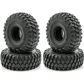 Resim 1/10 Ölçekli Trx4 Scx10 Rc Araçlar İçin 4 Adet Kauçuk Lastik Seti 118x44x46mm 