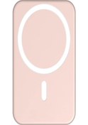 Resim Vkemall 10000 Mah Pembe Magsafe Kablosuz Hızlı Şarj Powerbank - Ultra İnce Taşınabilir Geri Çekmeli Mobil Şarj Cihazı 