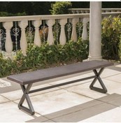 Resim Metal Tasarım Bench Ahşaplı Dış Mekan Bankı 