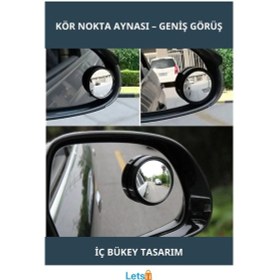 Resim İç Bükey Kör Nokta Ayna Seti 2'li Kapsamlı Görüş Açısı 