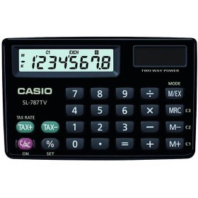 Resim Casio SL-787TV-BK 8 Hane Siyah Cep Tipi Hesap Makinesi 