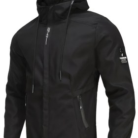 Resim Erkek Casual Rüzgar Geçirmez Kapüşonlu Ceket, Düğme Detayları, Uzun Kollu Fermuarlı Polyester Ceket, Bahar ve Sonbahar - Cep, Fermuar Kapatma, Normal Beden, Casual Giyim Ceketi|Kapüşonlu Ceket|Zipli Ceket 