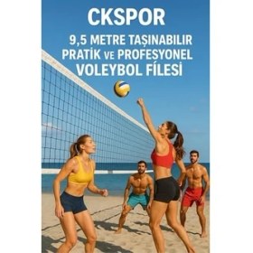 Resim Larskas Voleybol Filesi, 9,5 Metre Taşınabilir, Pratik ve Fesyonel Antrenman Seti 