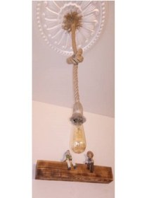 Resim Özcan Life , Jüt Halat 18-20mm, 100cm, kablolu Halat Duy, Sarkıt Doğal Görünüm, E27 Duylu 