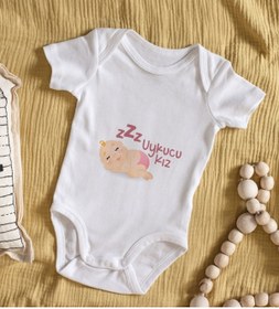 Resim Bitmeyen Kartuş Bk Kids Uykucu Kız Tasarımlı Bebek Body Zıbın - Model 1 