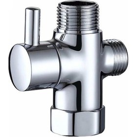 Resim Tongxida Krom Duş Başlığı İçin G1/2in 3 Yollu Pirinç T-adaptör Dönüştürücü Yönlendirme Vanası 