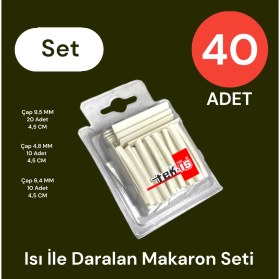 Resim Tek-İş Isı Ile Daralan Makaron Seti 40 Adet Beyaz 9.5 x 20 + 6.4 x 10 + 4.8 x 10ADET 