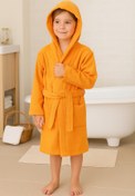 Resim CottonVerse Genç & Çocuk Kapşonlu Bornoz – %100 Pamuk, Unisex Oranj - Oranj / 11-12 Yaş 