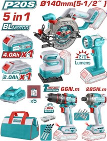 Resim Total TOSLI241081E Daire Testere + Zımpara + Darbeli Vidalama Set 