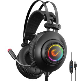 Resim Rampage Rm-K1 Pulsar Siyah USB 7,1 Version Rgb Işık Efektli Oyuncu Mikrofonlu Kulaklık 