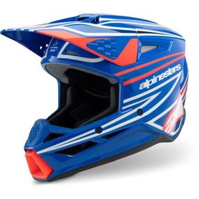Resim Alpinestars SM3 Youth Wurx Off-Road Çocuk Genç Motosiklet Kaskı Mavi / Beyaz / Kırmızı 