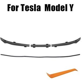 Resim Tesla Modeli 3 Y Hava Girişi Koruyucu Kapak Kaput Sızdırmazlık Şeridi Su Şeridi 1 Takım Ön Şasi Kapağı Model Model Y 