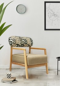 Resim Zem Matilda Ahşap Ayaklı Berjer, Punch Desenli 