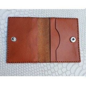 Resim Durush Collection Tasarım Gerçek Deri Taba Rengi El İşlemeli Kartlık 