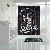Resim Zethome Tropik Space Banyo Duş Perdesi Tek Kanat 1X180X200 Çok Renkli 