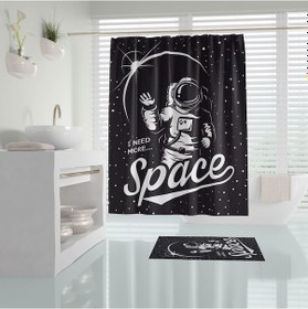 Resim Zethome Tropik Space Banyo Duş Perdesi Tek Kanat 1X180X200 Çok Renkli 