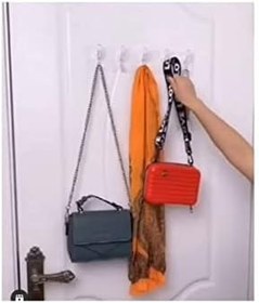 Resim Yakut Silikonlu 5'Li 29 * 7 Şeffaf Güçlü Kendinden Yapışkanlı Kapı Duvar Askısı Ağır Yük Taşıma Askı Şeffaf 