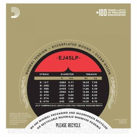 Resim D'Addario EJ45LP Pro-Arte Lightly Polished Normal Tension Klasik Gitar Teli 