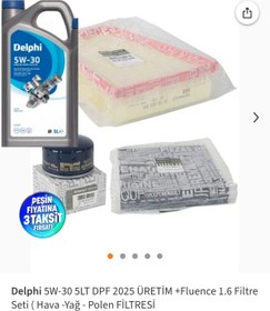 Resim Delphi KOPYA - Renault Fluence 1.5 Dci K9k 4plus 5w30 5lt 2010 Sonrası4LÜ SET 