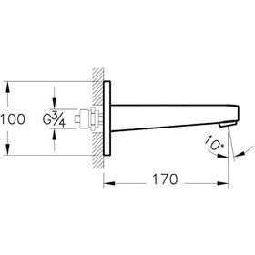 Resim Artema Root Square Çıkış Ucu Krom A42739 Krom 