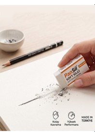 Resim Beyaz Silgi Orta Boy Soft Silgi 4 Adet Pansil Yumuşak Silgi Ufalanmayan Okul Büro Yerli Üretim Ekstra Yumuşak 