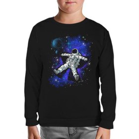 Resim Dreams in Space Siyah Çocuk Sweatshirt 