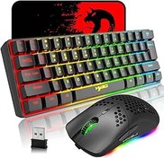 Resim Mekanik Oyun Kablosuz Klavye Bluetooth 5.0/2.4G USB Çift Modlu 2200 mAh RGB LED Arka Işık Kompakt Tam Anti-Gölgelenme Tuşları Kablosuz Oyun Faresi 750 mAh Hafif 