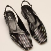 Resim İDİL SİYAH KIRIŞIK TAŞLI FİLE KADIN TOPUKLU 