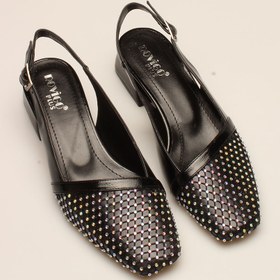 Resim İDİL SİYAH KIRIŞIK TAŞLI FİLE KADIN TOPUKLU 