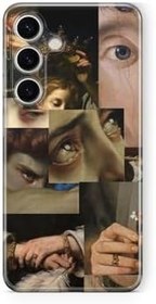 Resim Samsung Galaxy M34 5G ile Uyumlu Sanatsal Kolaj Tasarım Baskılı Şeffaf Kılıf 5 