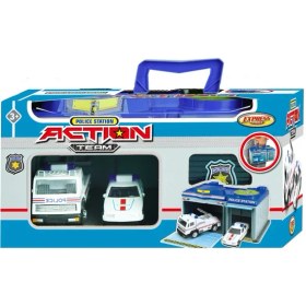 Resim Mega Oyuncak Express Wheels Metal Araçlı Çantalı Polis Seti 