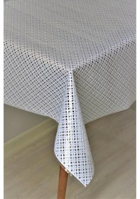 Resim Pvc Şeffaf Kaplama Silinebilir Masa Örtüsü Çapraz Hasır 001 