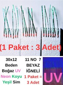 Resim Eagenset İstavrit Çaparisi 30x12 11 No 7 Beyaz İğneli 3lü Paket 