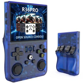 Resim R36PRO Çift çubuklu el Oyun Konsolu, 3.5 inç Ekran 640x480, 60+ Emülatör oyunları, 4000mAh Pil Açık Kaynak Oyun Oyuncusu Taşınabilir Oyun Konsolu Eğlence Için (64GB) 