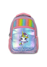 Resim Ümit Çanta Üç Gözlü Kız Çocuk İlkokul Çantası - Gökkuşağı Unicorn - Turkuaz Pembe - 5015 Turkuaz - Pembe 