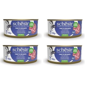 Resim Schesir Ton Ve Sığır Tam Ve Dengeli Kedi Konserve Jöleli 140 Gr. X 4 Adet 