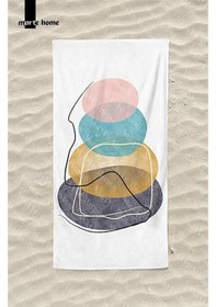 Resim Marte Home Abstra 3 Plaj Havlusu Renkli 