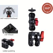 Resim Tek lensli anlık kameralar için sahada izleme amaçlı kullanılan kamera montaj klipsi braketi ve top başlı kol braket 