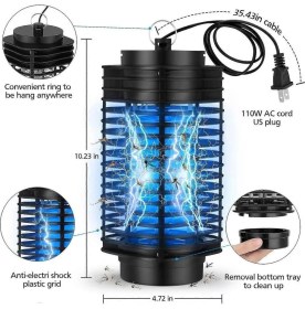 Resim Munico 3 Adet Sinek Kovucu Elektronik Sinek LED Gece Lambası Böcek Zararlı Ultrason Uv Sinek Kovucu Yakala 